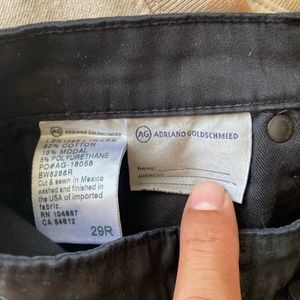 Womens AG Waxed black denim jeans